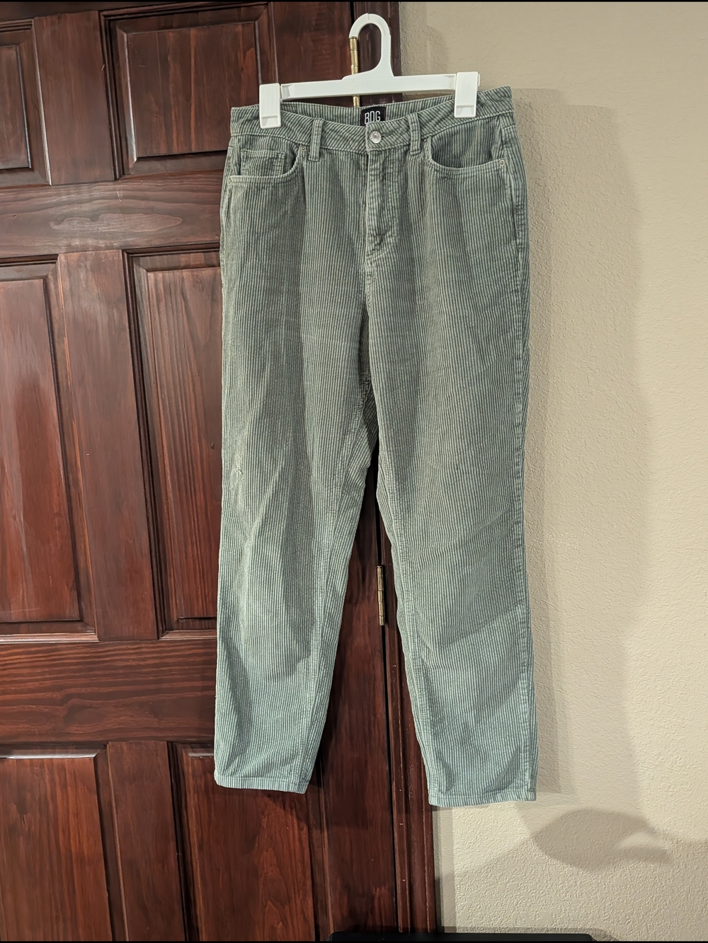 BDG Sage Green Corduroy Mom High-Rise Pants